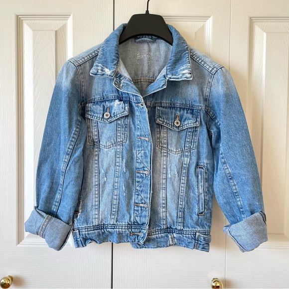 Zara Denim Cropped Jean Jacket Wash - Picture 7 of 13